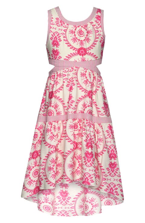 Kids' Floral Side Cutout High Low Dress (Big Kid)