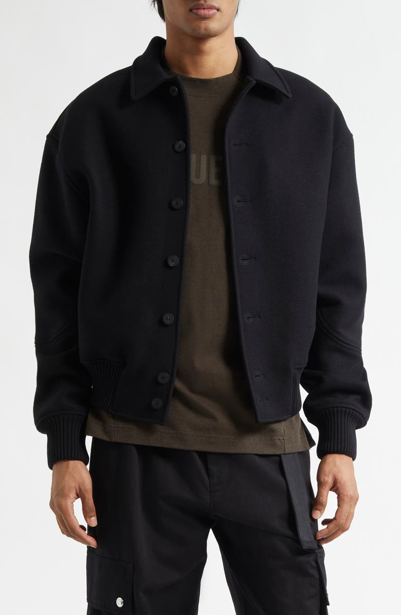Jacquemus Le Feltro Bomber Jacket, Main, color, Black