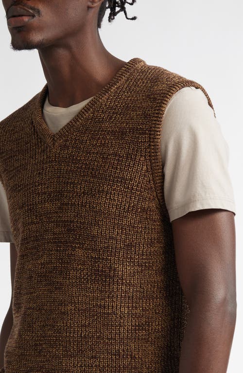 Noah Twisted Yarn Sweater Vest In Tan/brown