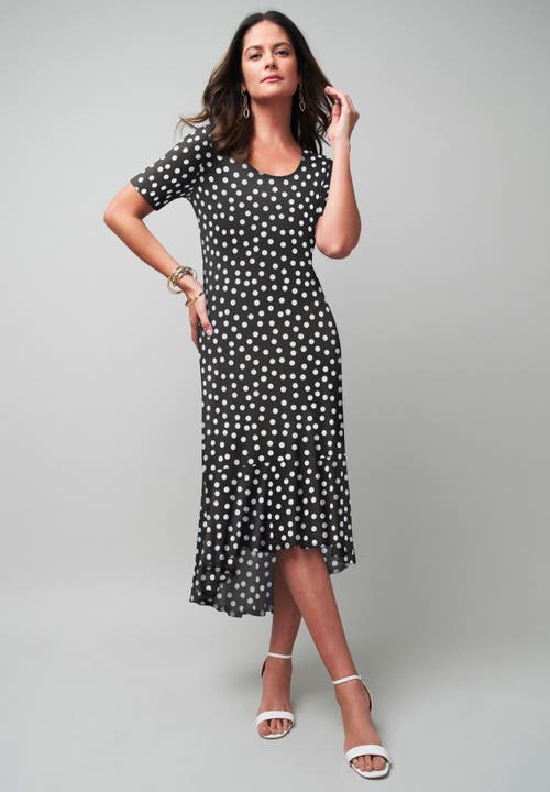 Jessica London Stretch Knit Flounce Hem Maxi Dress In Multi