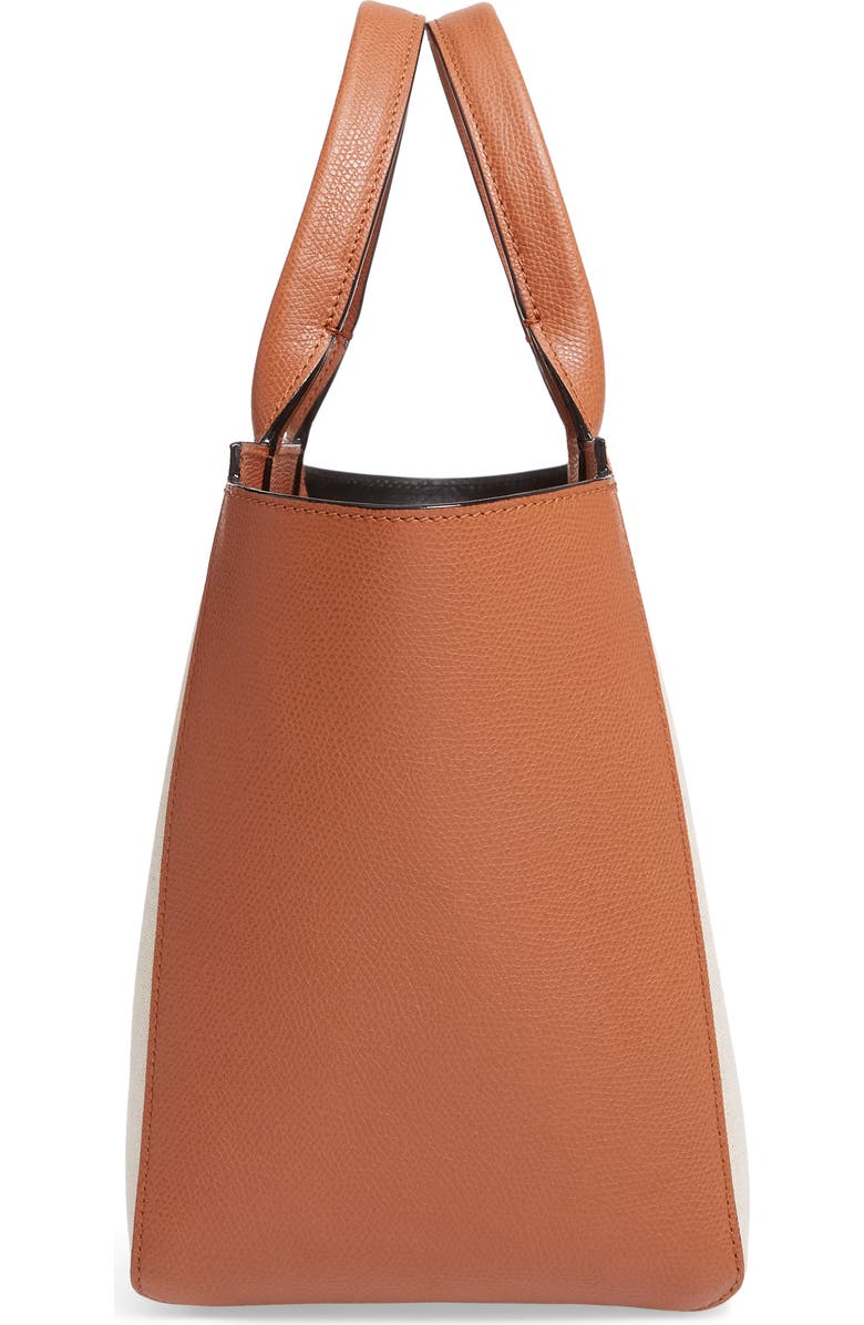 Valextra Mini Canvas & Leather Tote, Alternate, color,