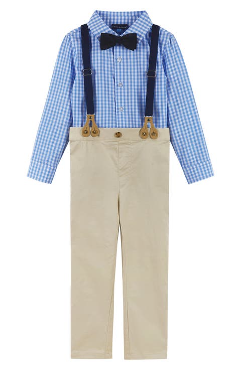 Kids' 4-Piece Dapper Suspender & Bow Tie Outfit Set (Toddler, Little Kid & Big Kid)