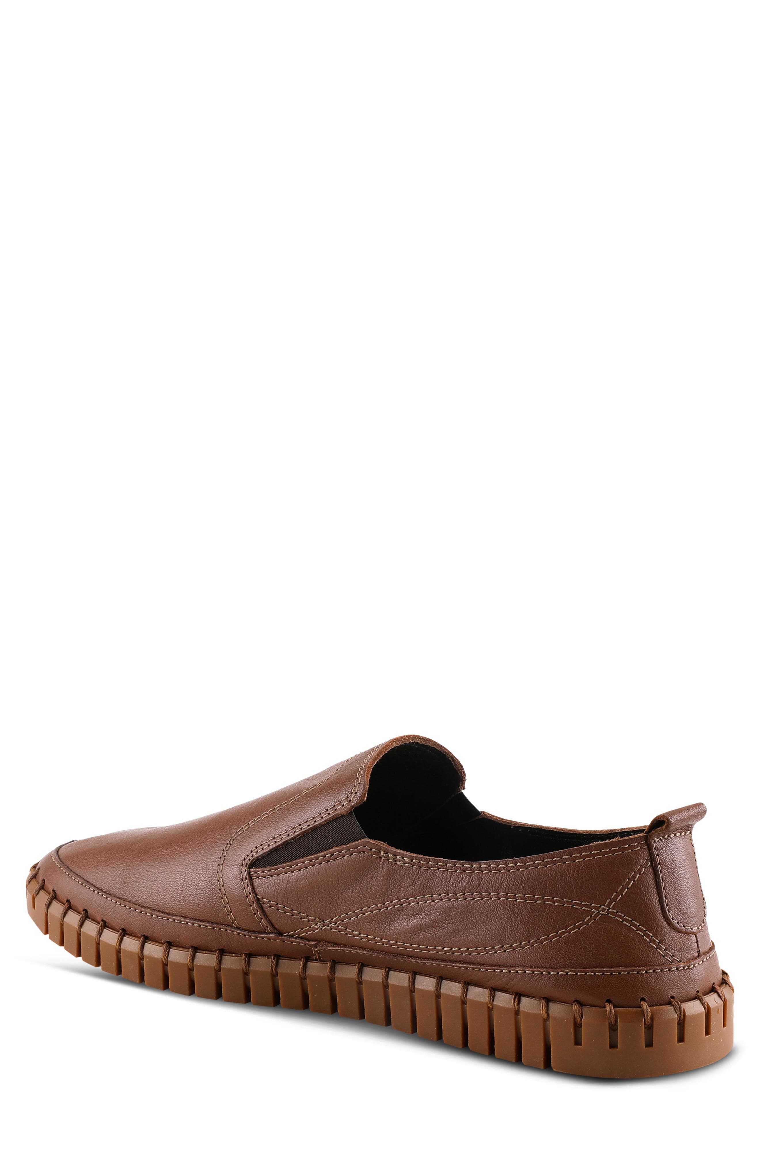 Spring Step Whipstitch Leather Loafer, Alternate, color, Brown