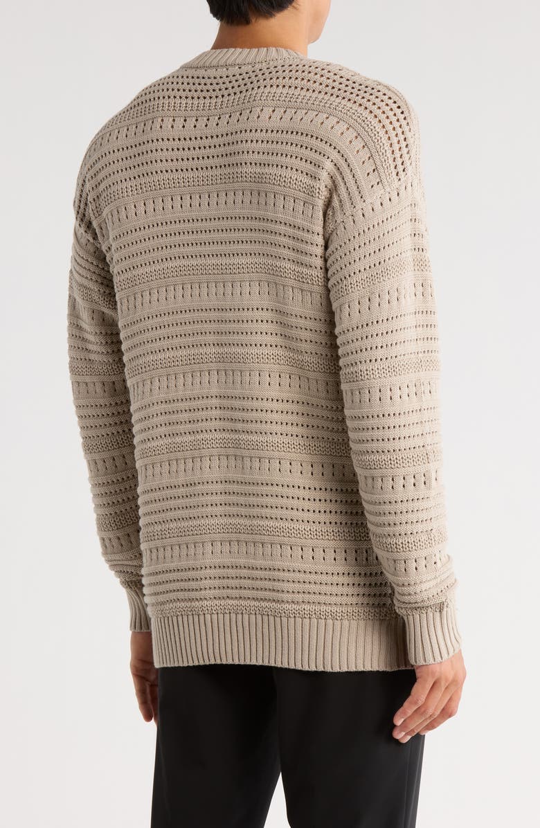 Bugatchi Cotton Crewneck Sweater, Alternate, color, Sand