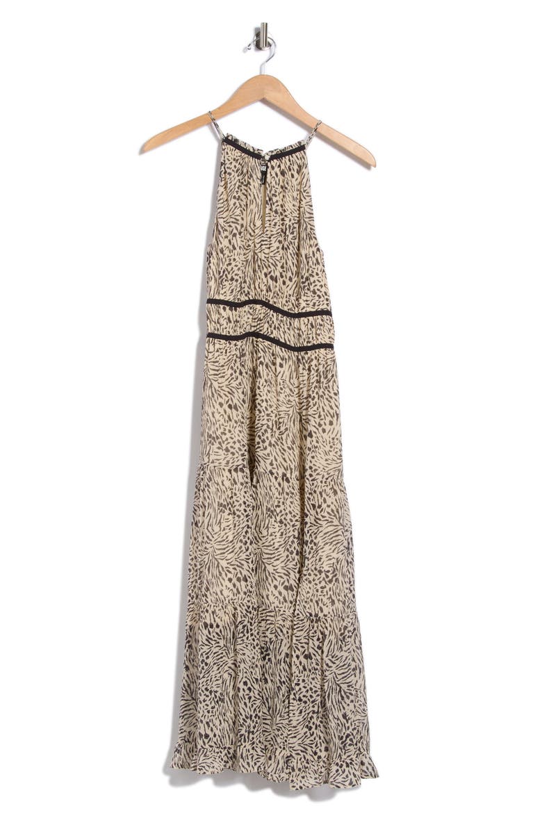 Esmerelda Tiered Silk Maxi Dress, Main, color, CLDDNC/BLK