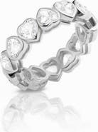 Gemma Azzurro Silver Heart Eternity Band