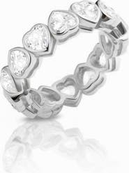 Gemma Azzurro Silver Heart Eternity Band