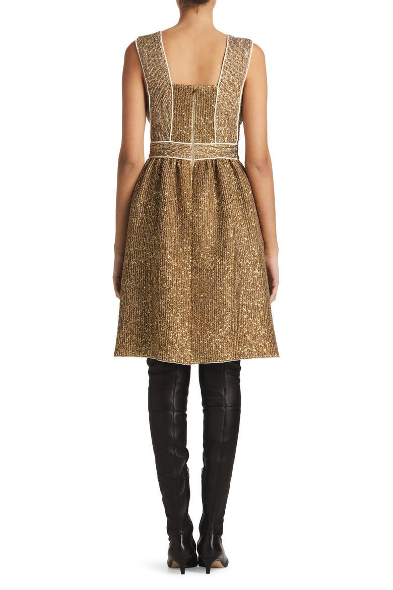 Sparkle Stretch Sequin Knit Dress, Alternate, color, GOLD