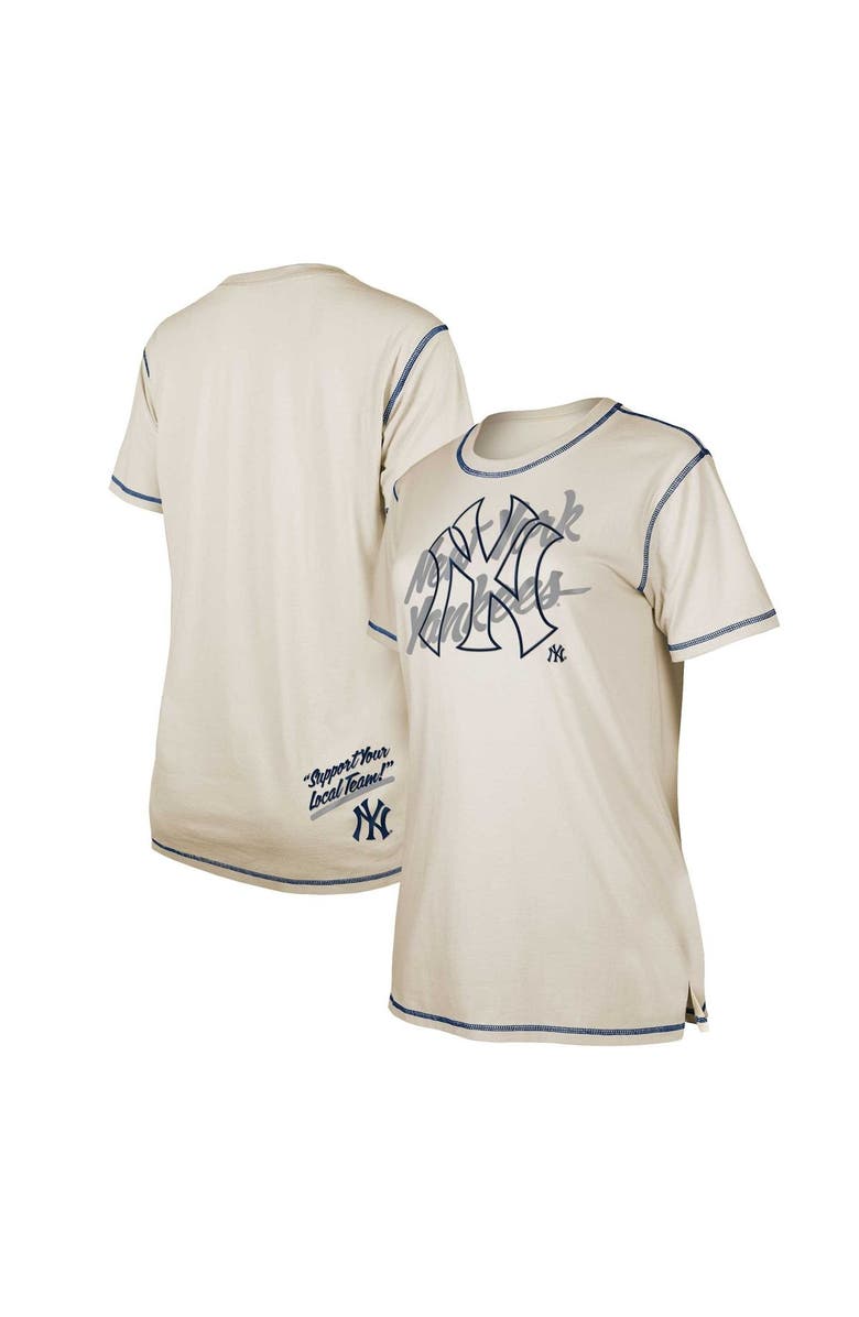 New Era Women's New Era White New York Yankees Team Split T-Shirt, Main, color,