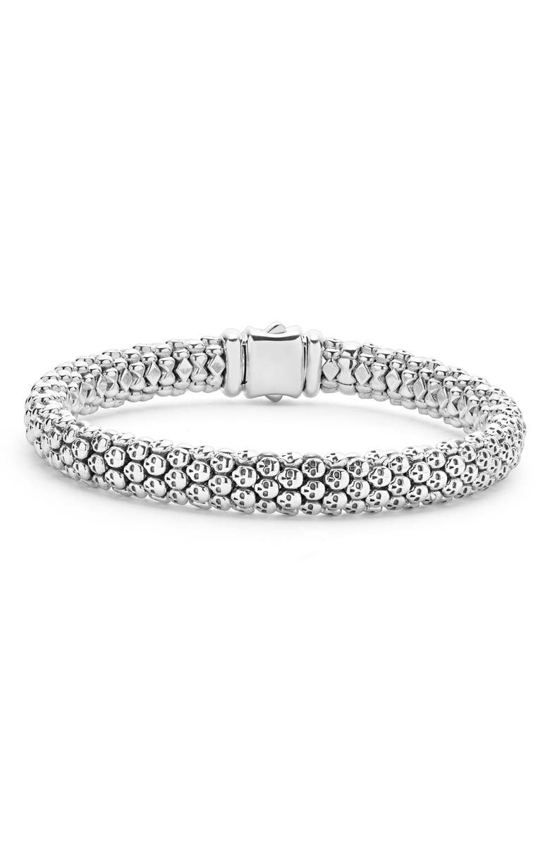 LAGOS Men's Anthem Caviar Skull Bracelet, Main, color, Silver