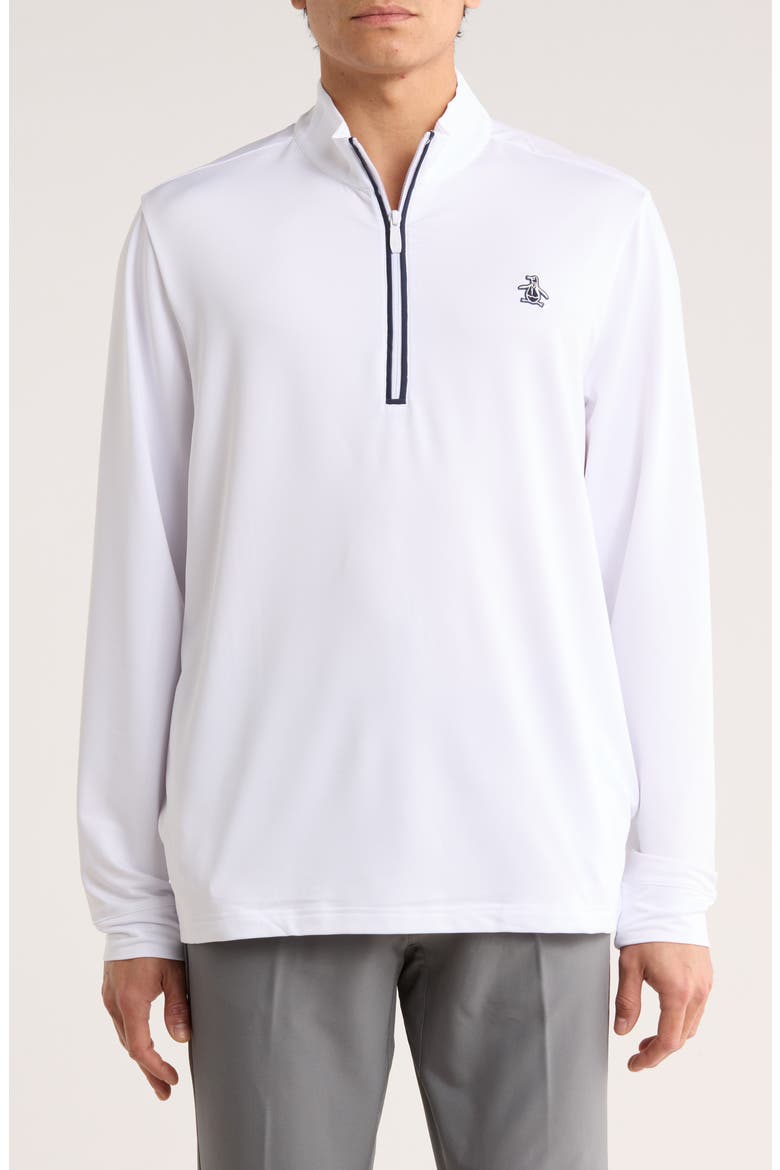 Earl Quarter Zip Pullover, Main, color, BRIGHT WHITE