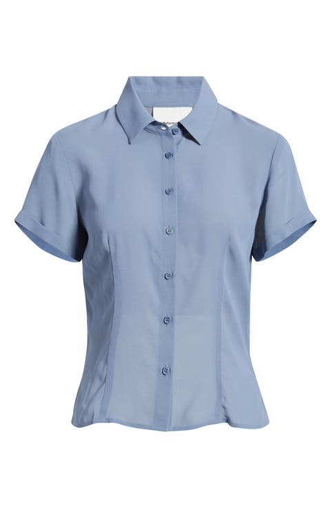 Corin Semi Sheer Button-Up Top