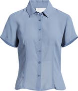 Reformation Corin Semi Sheer Button-Up Top