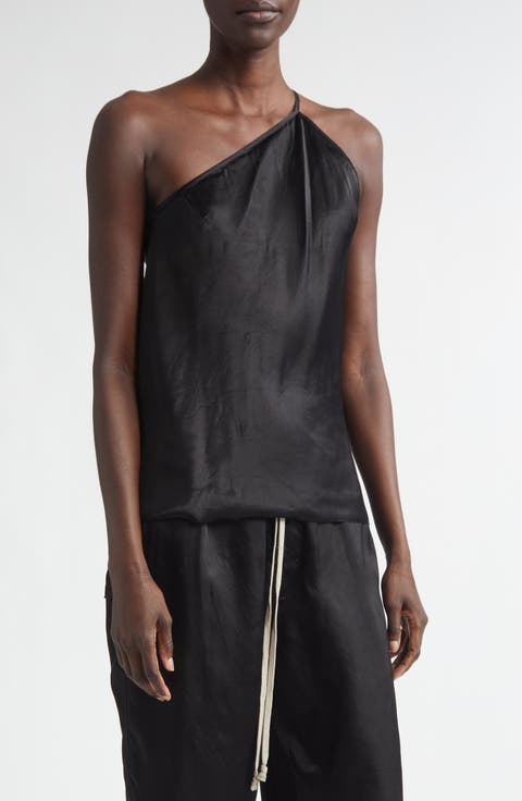 One-Shoulder Satin Top