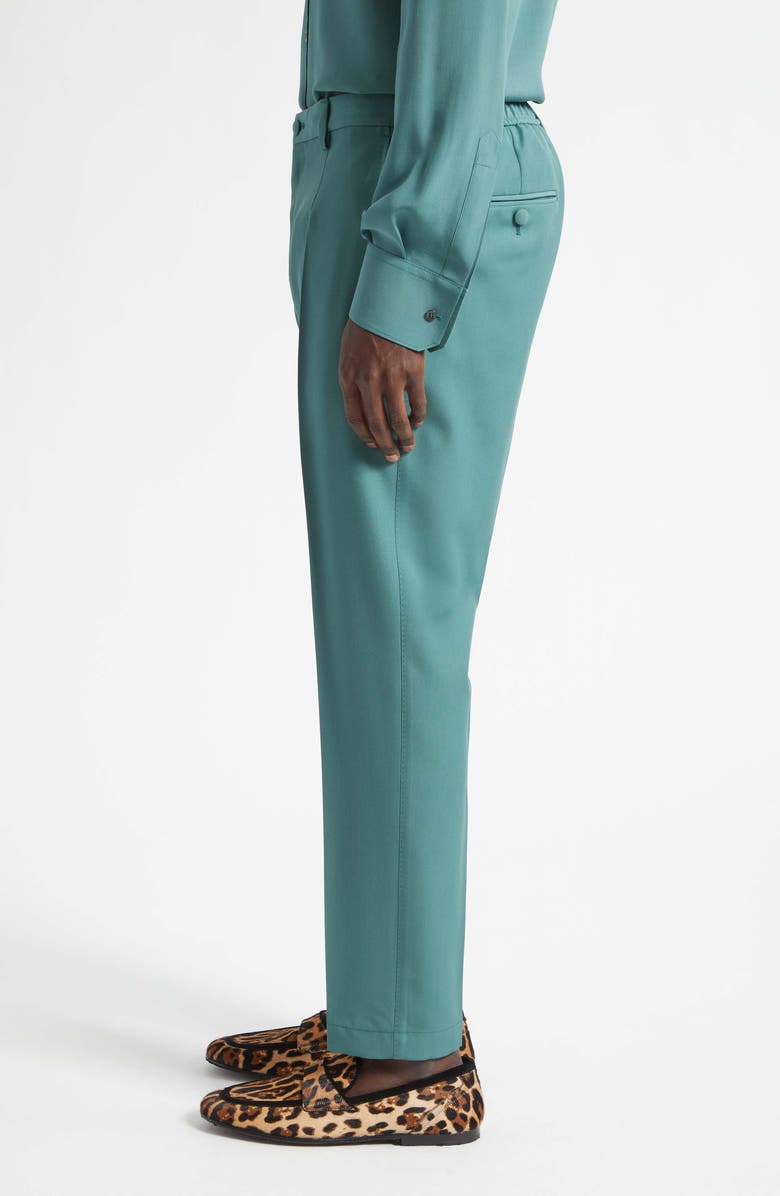 Dolce&Gabbana Cavallo Flat Front Wool Slim Pants, Alternate, color, Verde 3