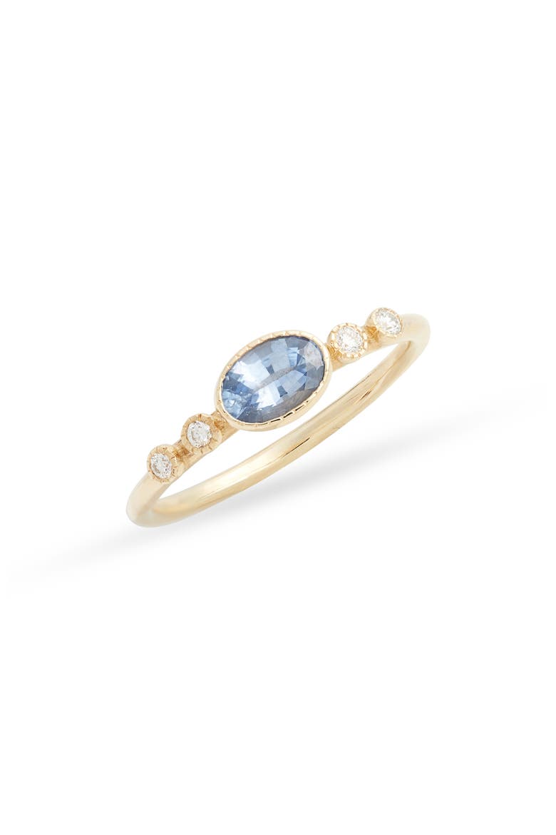 Dew Ceylon Sapphire & Diamond Ring, Main, color, YELLOW GOLD/ SAPPHIRE