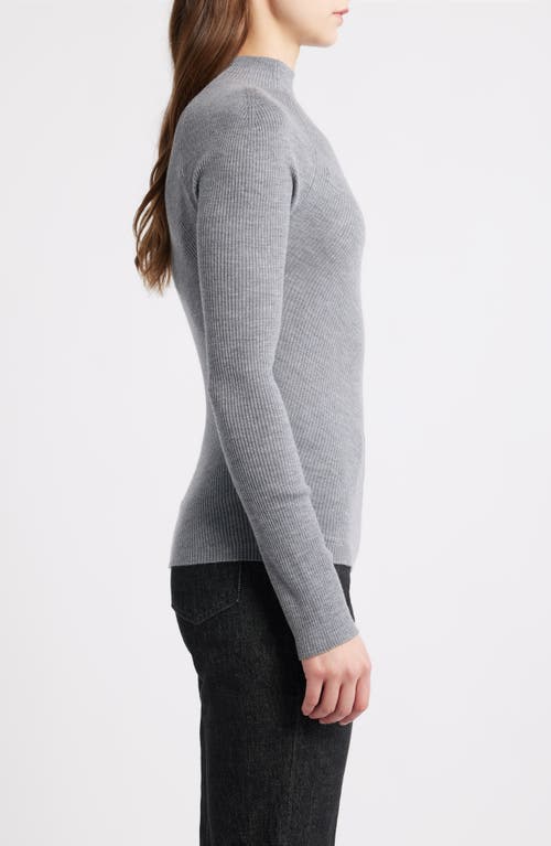 Hugo Boss Boss Foliora Virgin Wool Rib Funnel Neck Sweater In Multi
