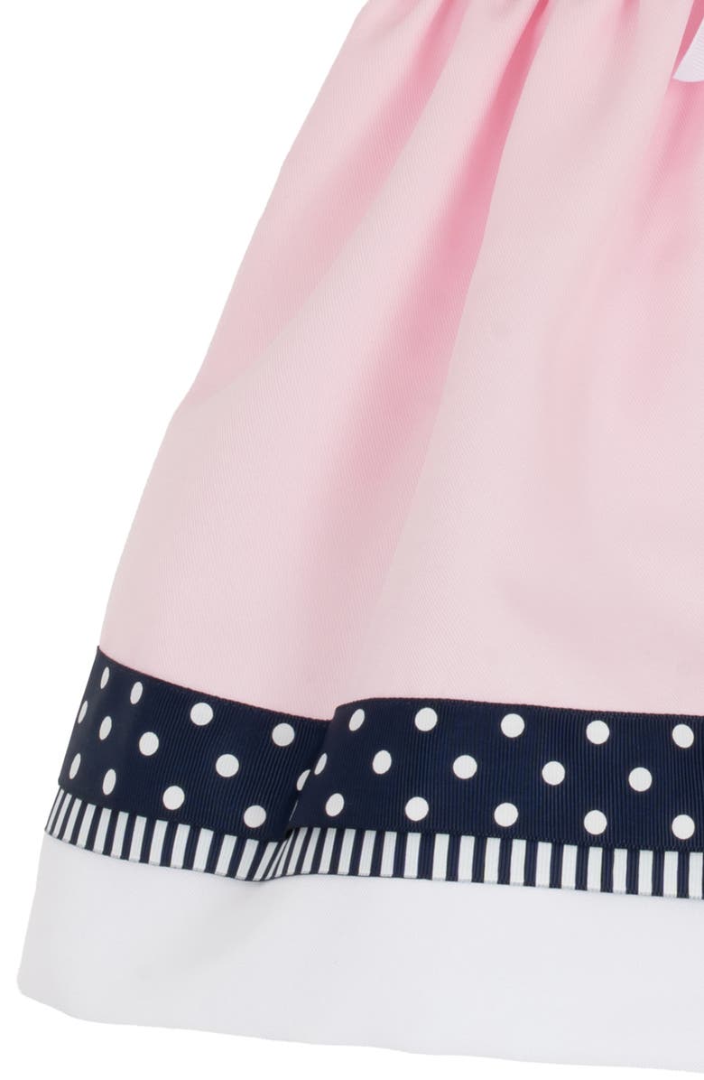 Rare Editions Collared Nautical Dress, Cap & Bloomers Set, Alternate, color, Pink