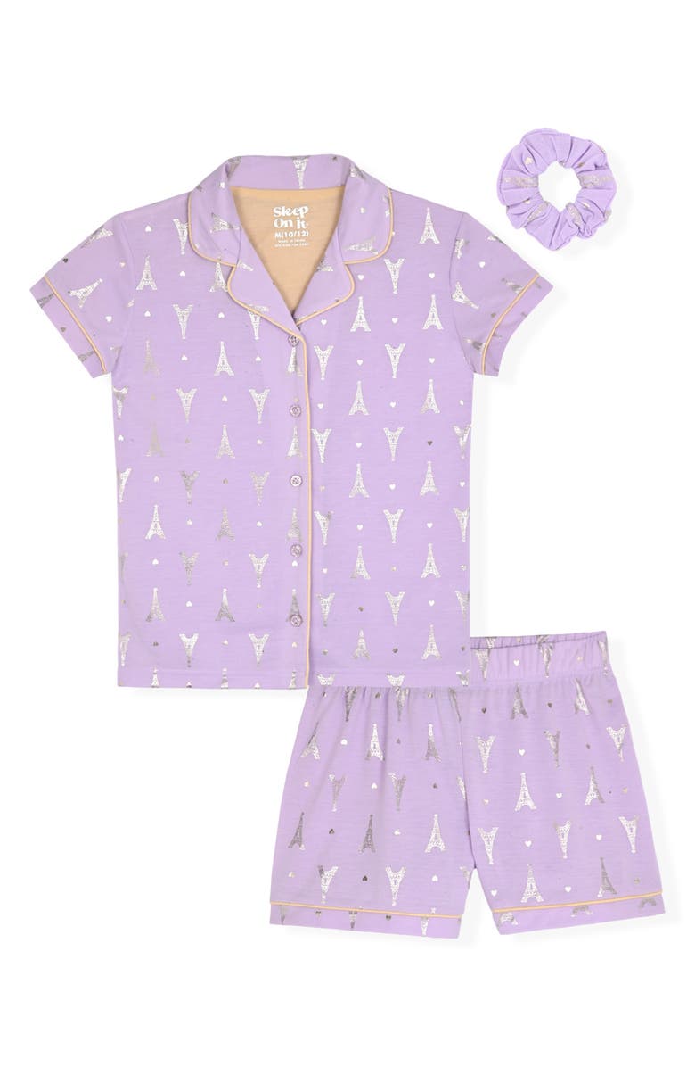 SLEEP ON IT Two-Piece Short Pajamas & Scrunchie Set, Main, color,