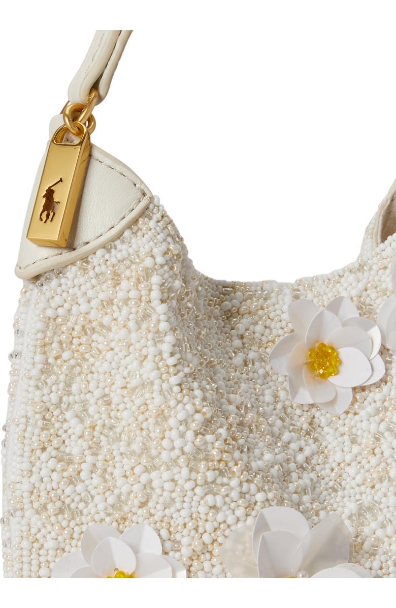 Polo Ralph Lauren Polo ID Floral Beaded Shoulder Bag, Alternate, color, Frosting