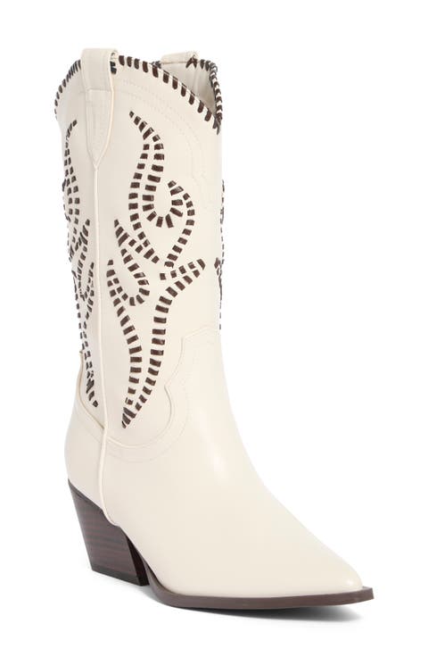 Avalee Whipstitched Western Faux Leather Boot