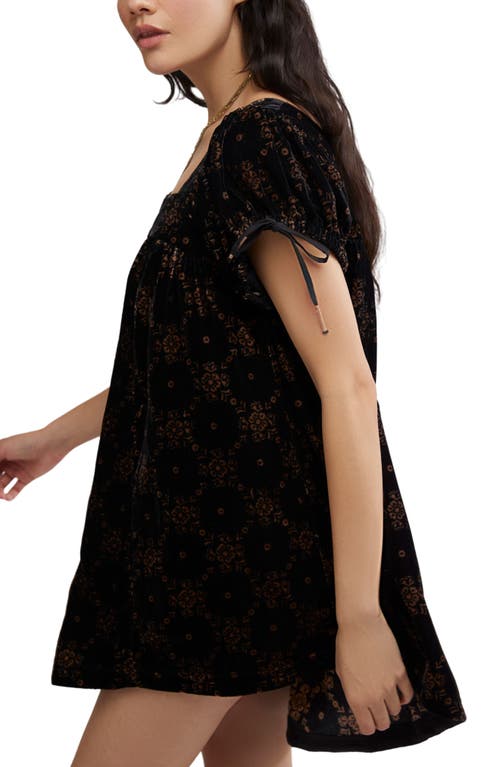Free People Summer Camp Velvet Tunic In Black Combo