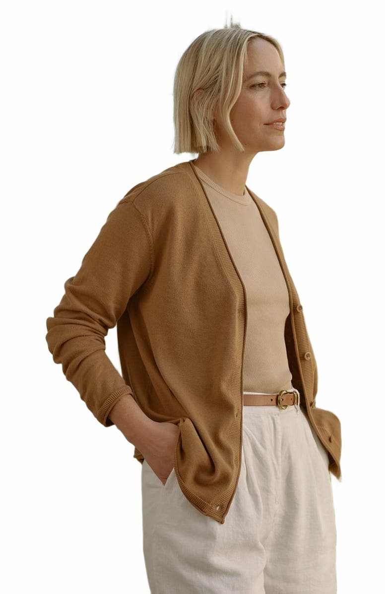 Pact Organic Cotton Classic Fine Knit V-Neck Cardigan, Alternate, color, 