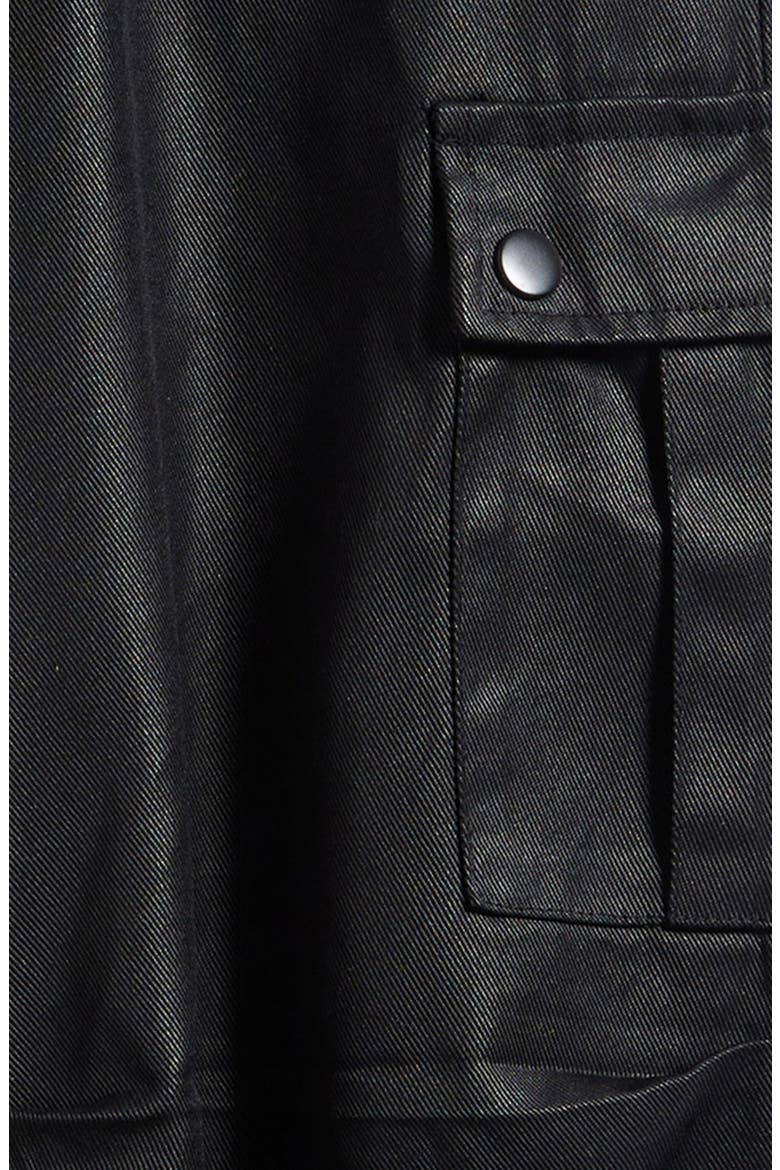 Kids' Coated Cargo Pants, Alternate, color, BLACK LEATHER