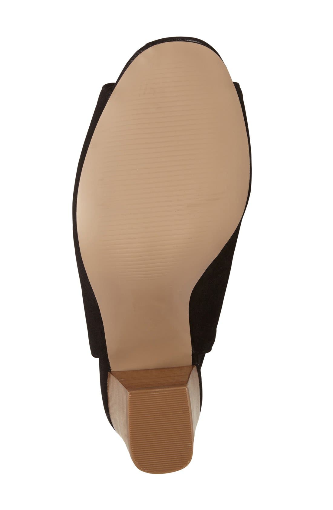 'Dakota' Peep Toe Bootie, Alternate, color, BLACK SUEDE