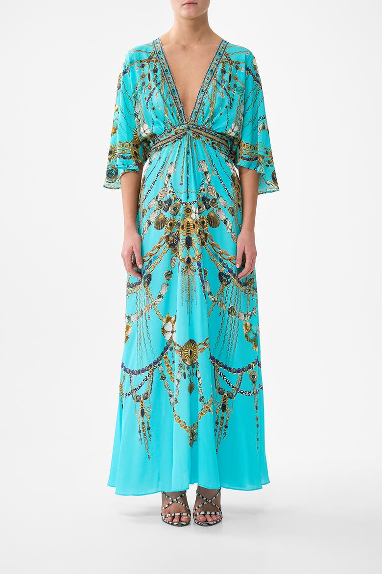 Twist Front Waisted Dress, Main, color, Totems And Treasures