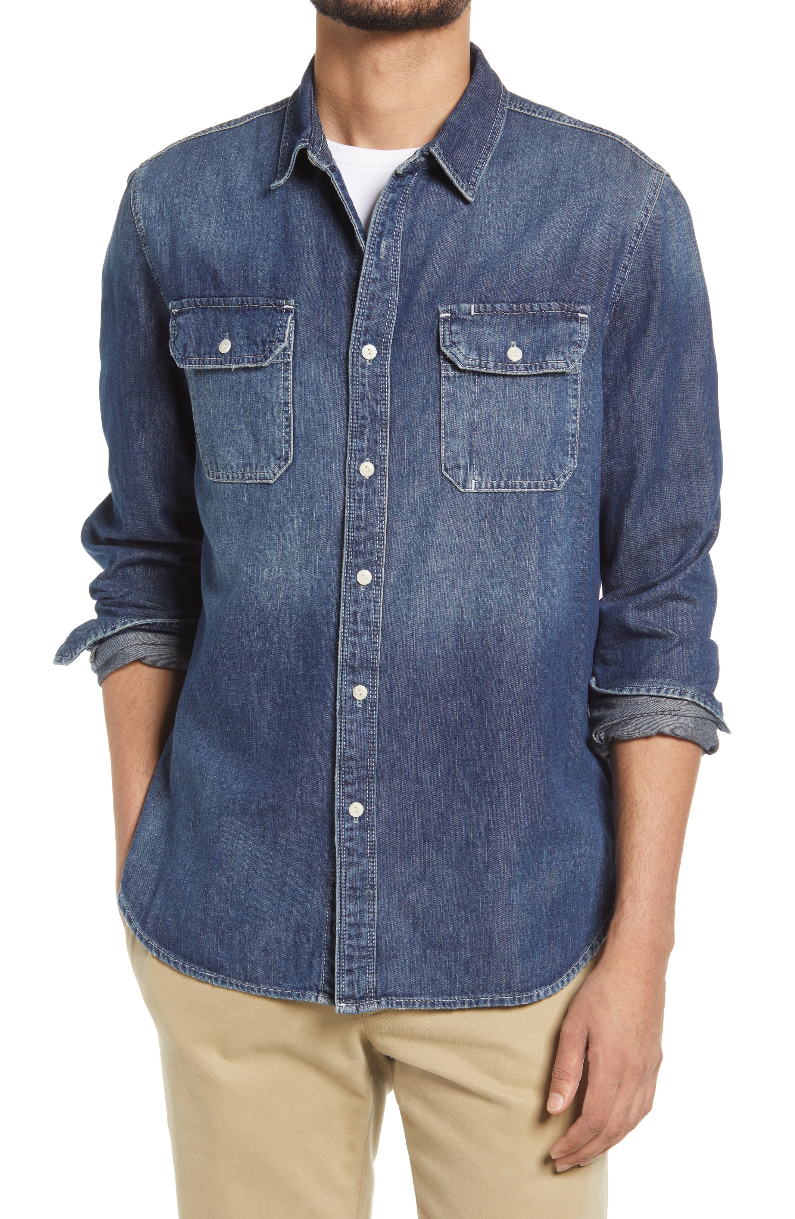 Benning Chambray Slim Fit Utility Shirt - image 2