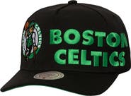 Mitchell & Ness Men's Mitchell & Ness  Black Boston Celtics Busted Logo Wordmark Wrap-Around Pro Pinch Adjustable Hat