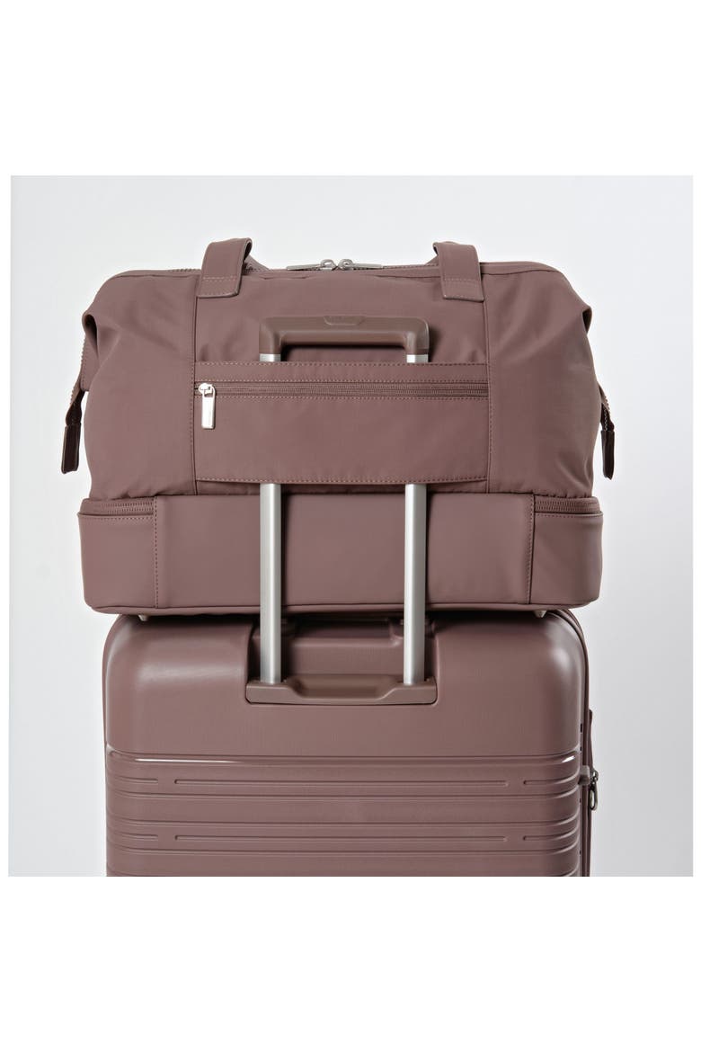 Better Than Basic 2 Piece Set Drop Bottom Weekender & Outline Pro Carry On Luggage, Alternate, color, Cocoa Chocolate Mauve