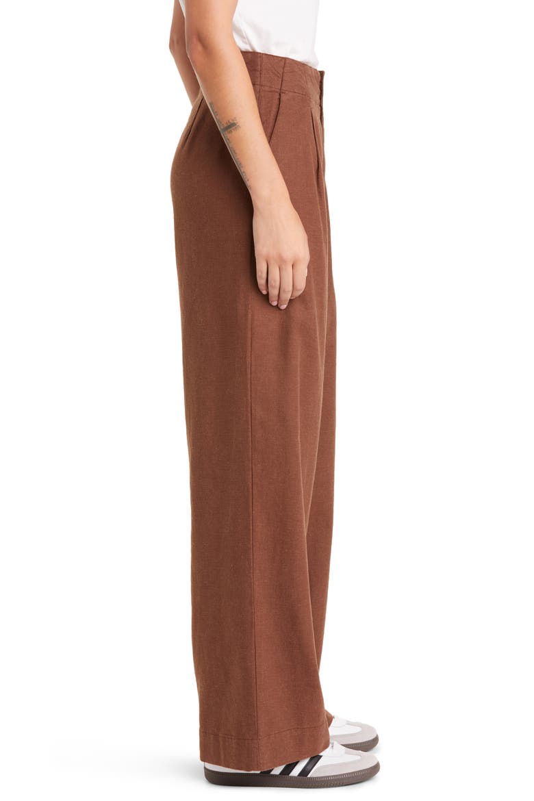Flora High Waist Hemp Blend Pants, Alternate, color, PINECONE