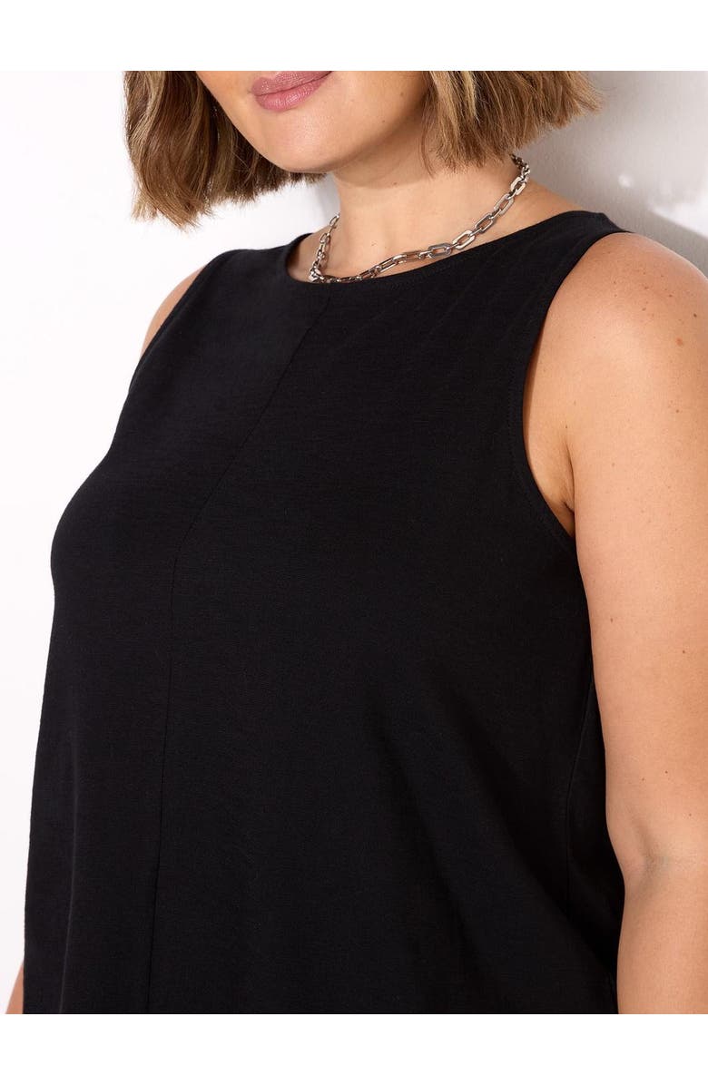 Live Unlimited Round Cotton Slub Neck Vest, Alternate, color, Black