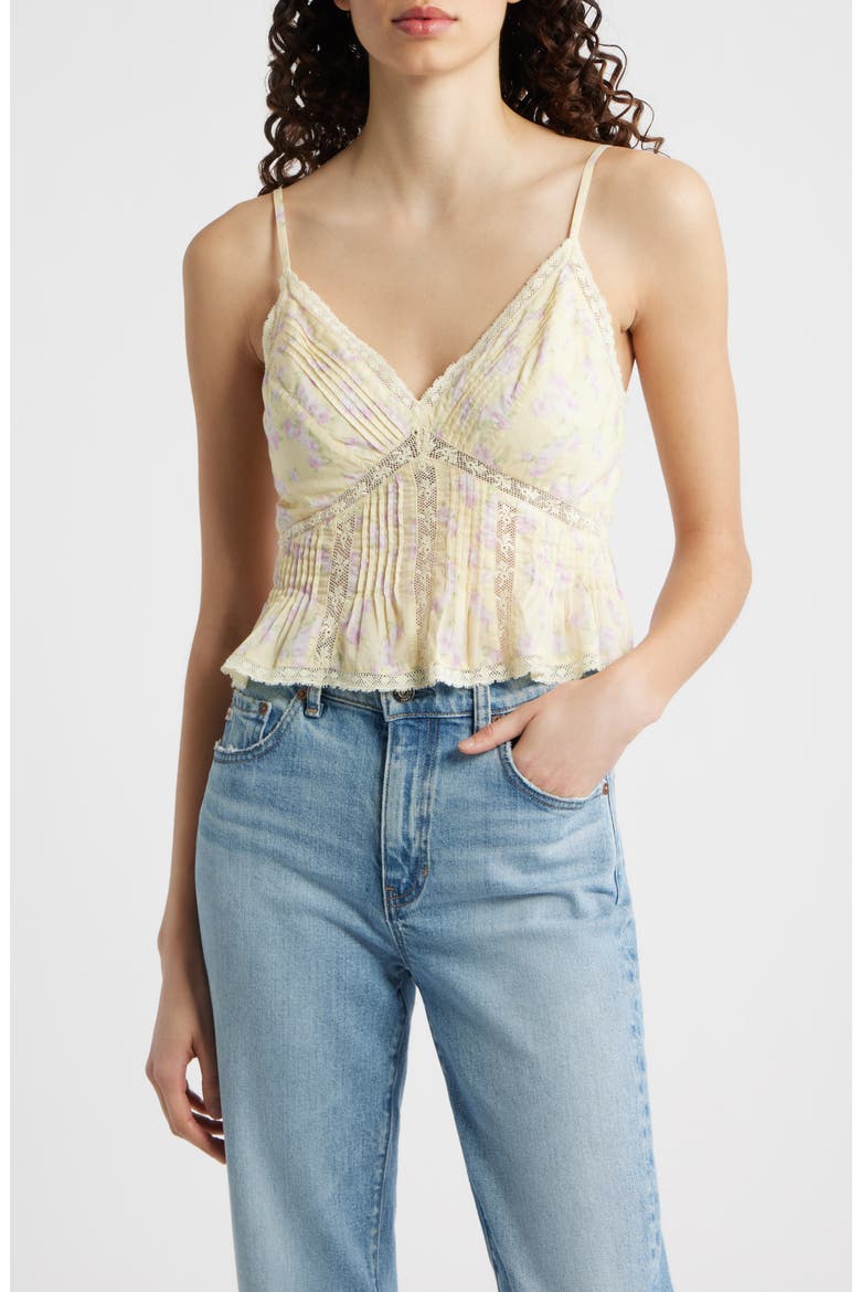 Elsette Lace & Ruffle Camisole, Main, color, LEMON SPRITZ