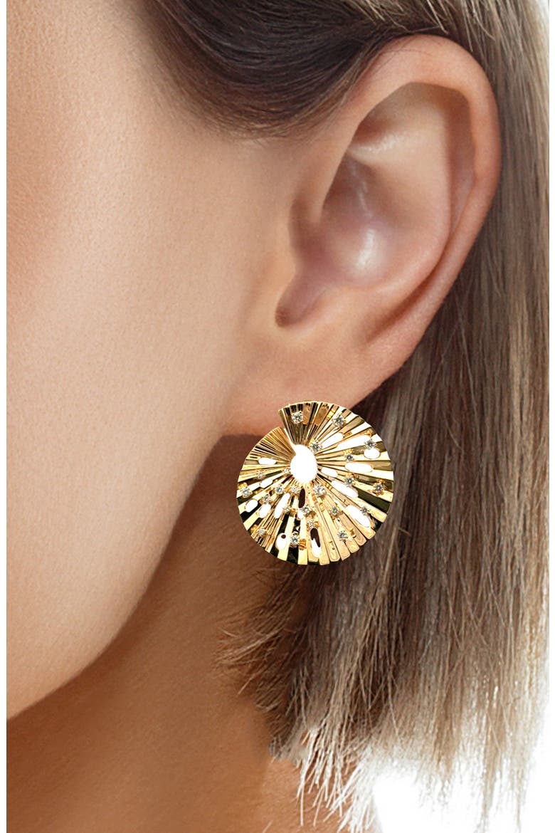 Bahia 18K Gold Diamond Earrings, Alternate, color, YELLOW GOLD