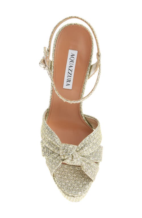 Aquazzura Felix Metallic Platform Sandal In Silver