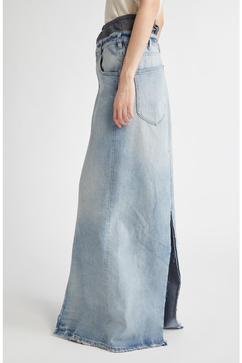 Anonymity of the Lining Denim Maxi Skirt, Alternate, color, LIGHT BLUE
