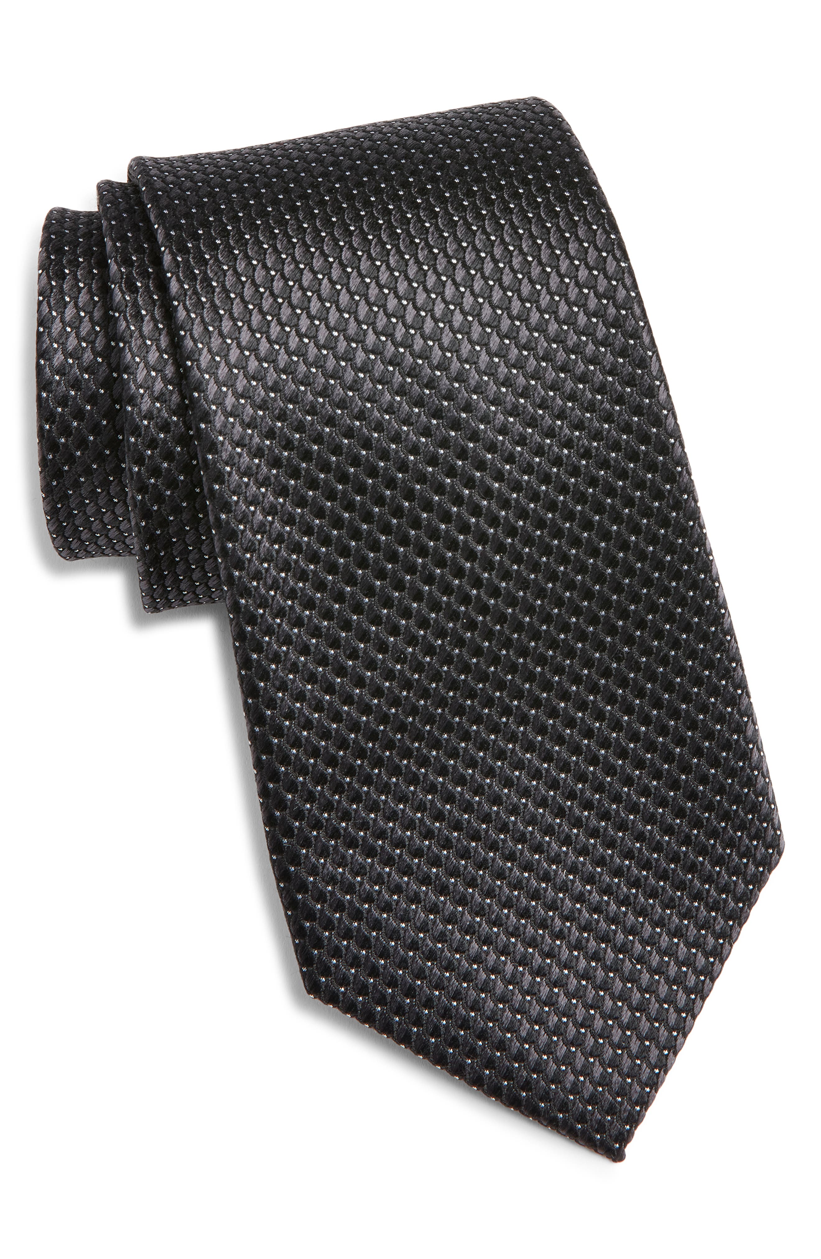 black patterned tie