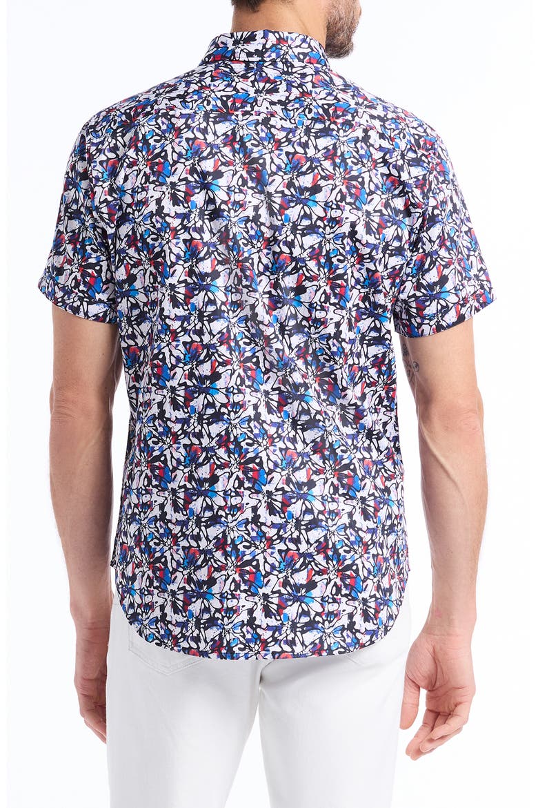 Dolwen Short Sleeve Cotton Button-Up Shirt, Alternate, color, BLUE MULTI