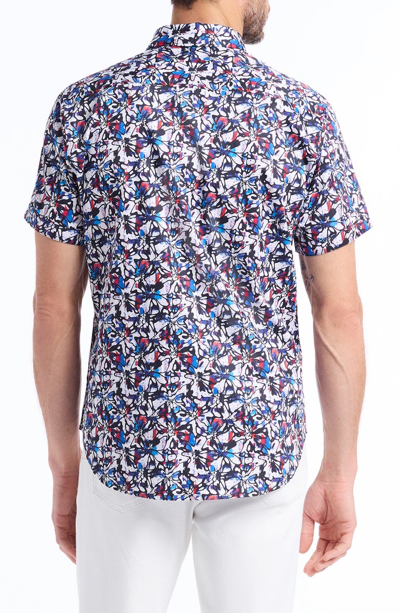 Robert Graham Dolwen Short Sleeve Cotton Button-Up Shirt, Alternate, color, Blue Multi