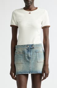Courrèges Contrast Trim Logo T-Shirt