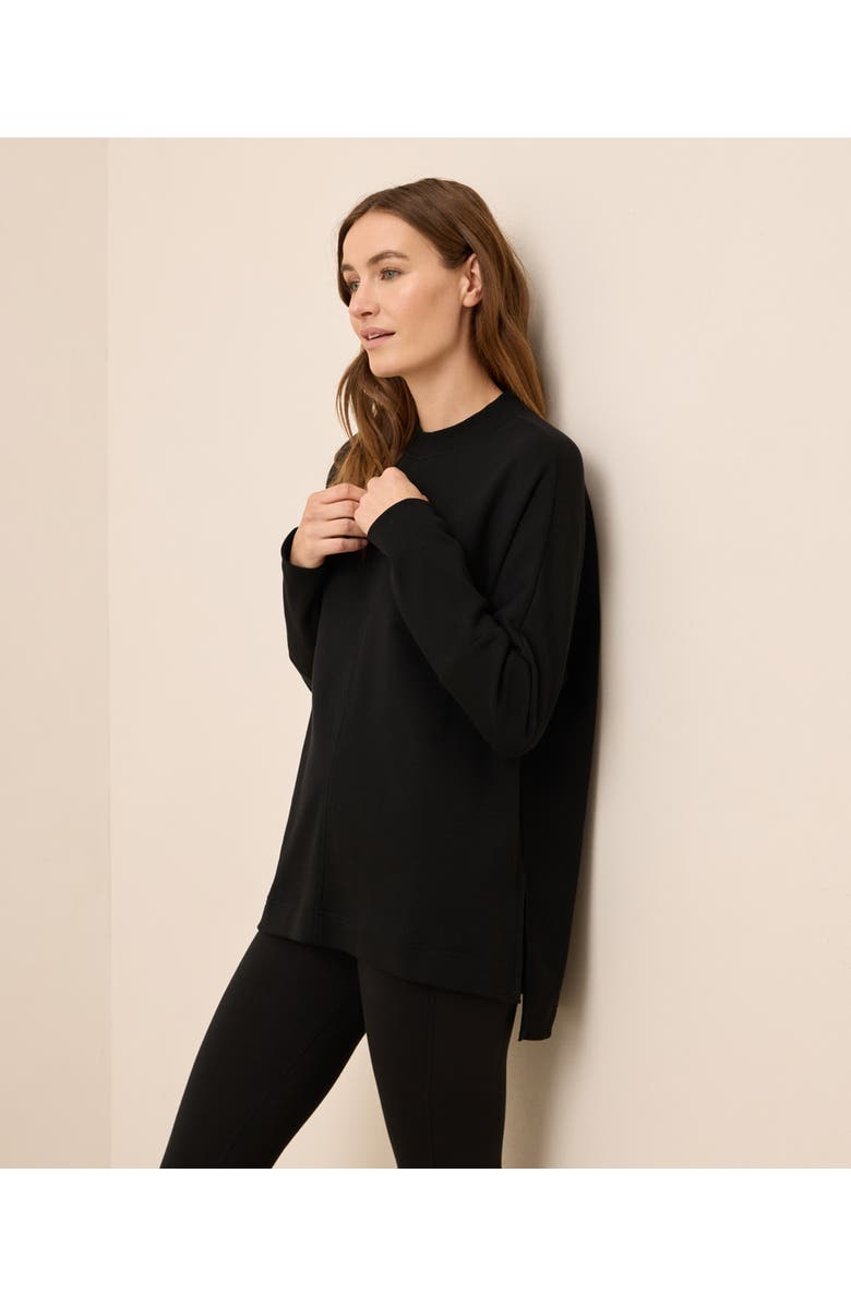 Pact Organic Cotton Airplane Long Sleeve Poncho, Alternate, color, Black