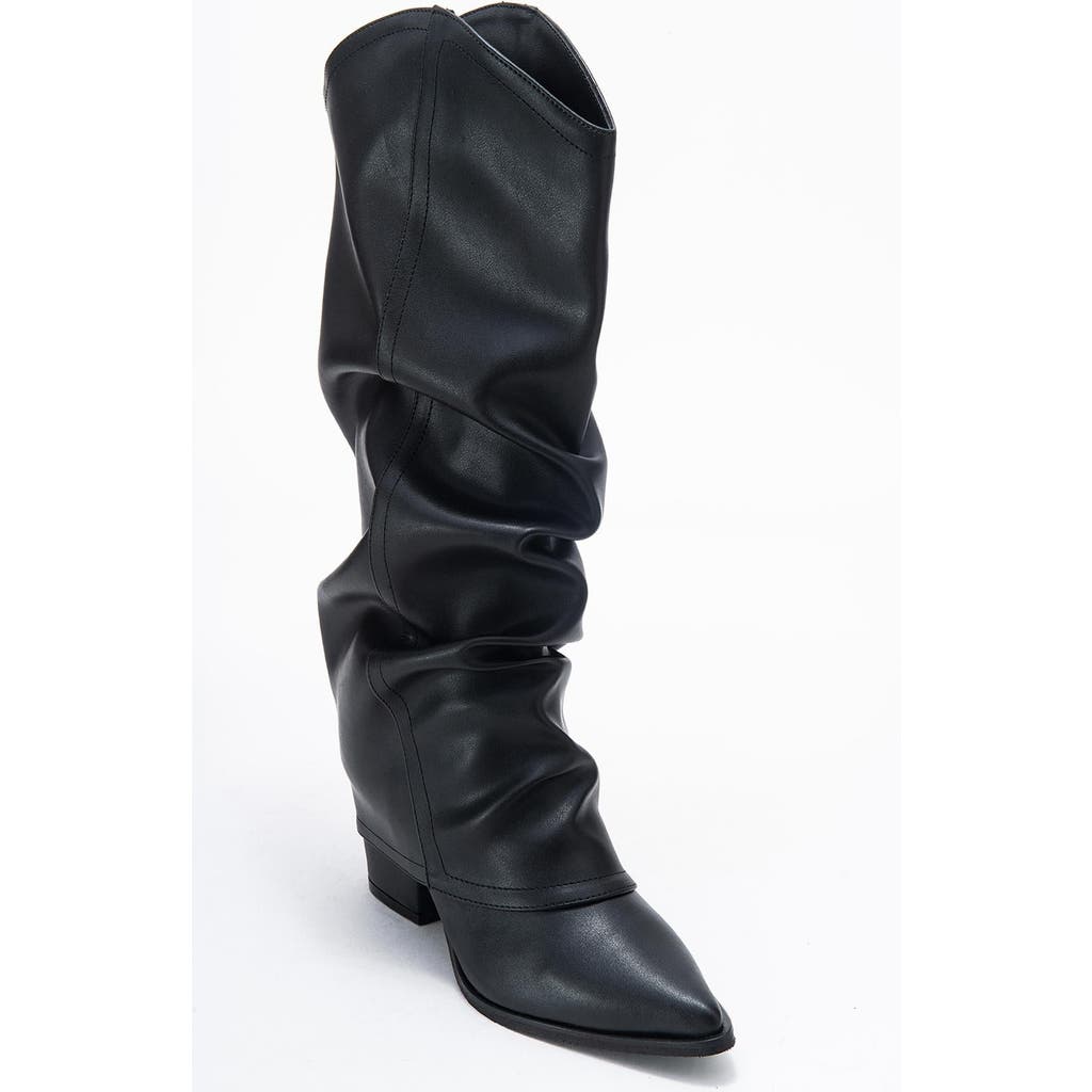 Prologue Shoes Elaris Block Heel Knee High Boot In Black