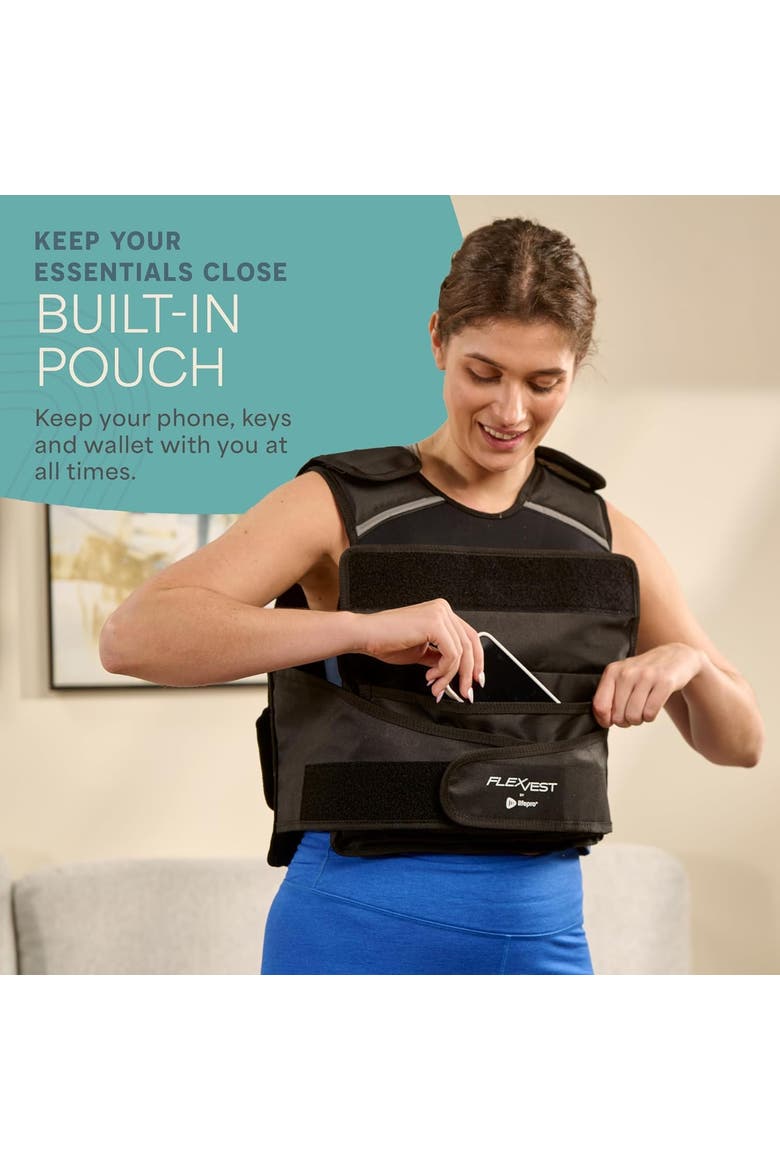 Flexvest Adjustable Weighted Vest for Women & Men 15 or 20 lb Workout Vest for Running, Cardio, Strength Training, Alternate, color, Black for Women