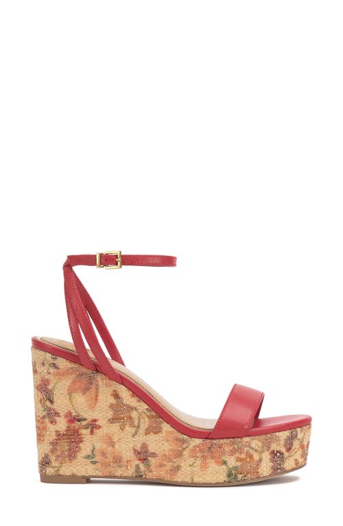 Vince Camuto Emrey Platform Wedge Sandal In Red