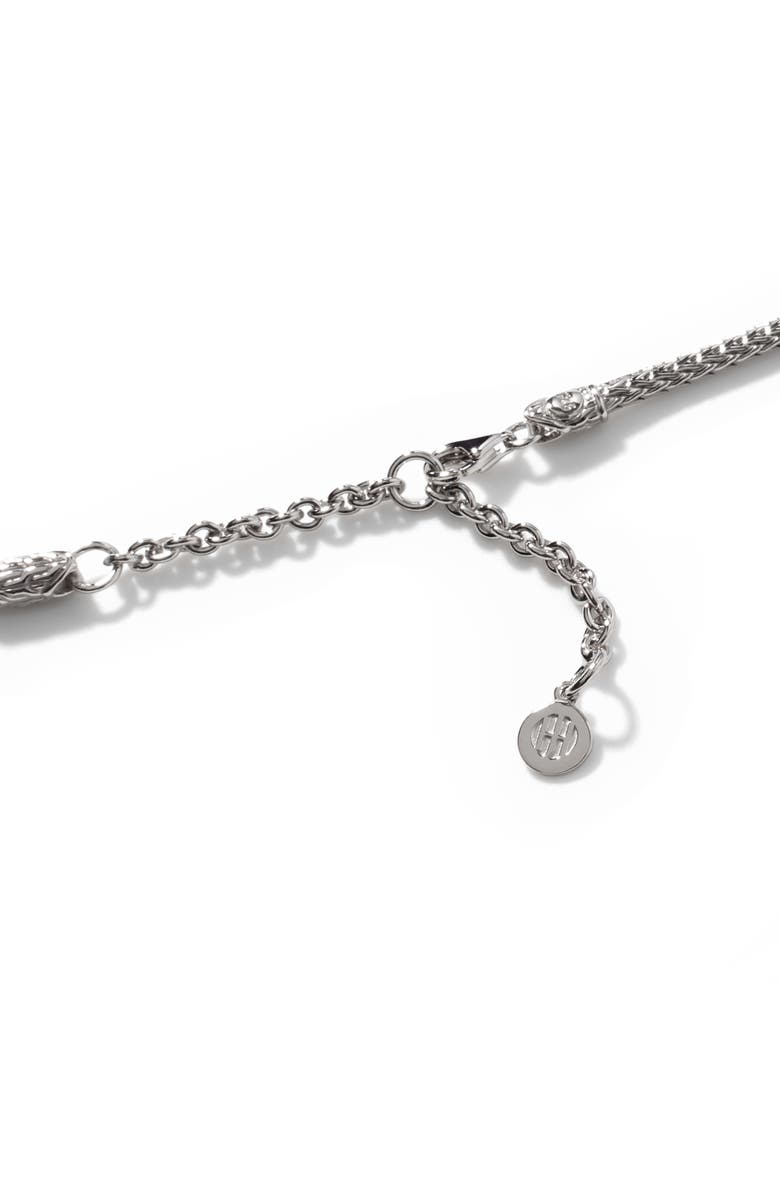 John Hardy Carved Chain Necklace, Silver, Diamonds, Alternate, color, Silver