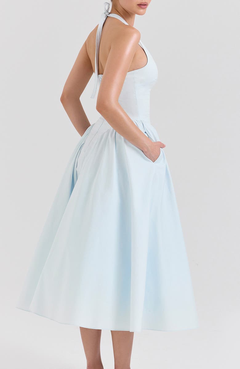 HOUSE OF CB Marilyn Halter Midi Dress, Alternate, color, Ancient Water