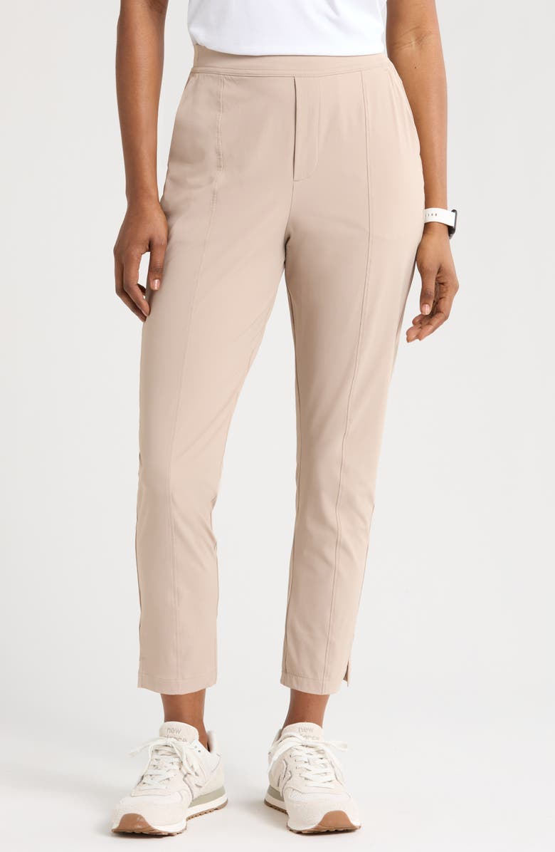 Zella Vantage High Waist Ankle Pants, Main, color, Tan Thread